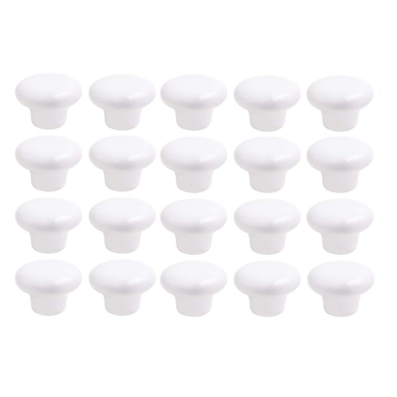 KINJOEK 20 Packs Ceramic Cabinet Knobs, Vintage Porcelain Cabinet Knobs and Pulls with 0.98 Inch Screws for Kitchen Cabinets Bathroom Dresser Furniture - Image 1